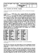Đề kiểm tra Tháng 11 môn Tiếng Anh Lớp 7 (Thí điểm) - Đề B - Năm học 2016-2017 - Trường THCS Phong Huy Lĩnh (Có đáp án)